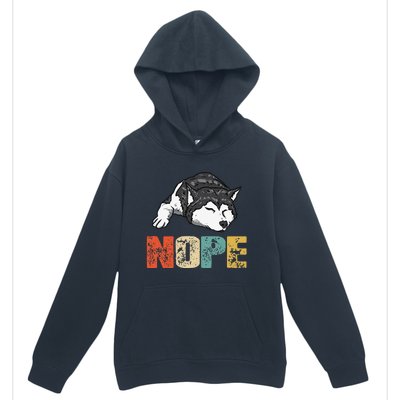 Vintage Nope Funny Siberian Husky Dog Lover Urban Pullover Hoodie