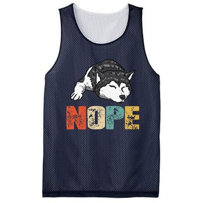 Vintage Nope Funny Siberian Husky Dog Lover Mesh Reversible Basketball Jersey Tank