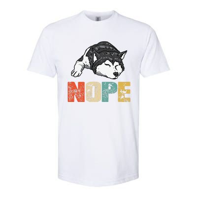 Vintage Nope Funny Siberian Husky Dog Lover Softstyle CVC T-Shirt