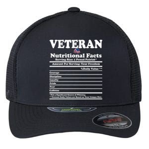 Veteran Nutritional Facts Proud Patriot Flexfit Unipanel Trucker Cap