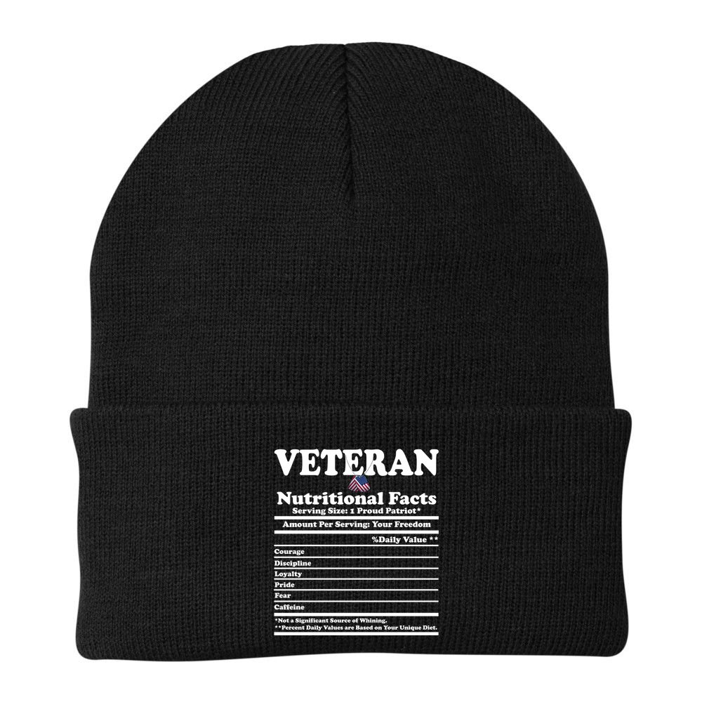 Veteran Nutritional Facts Proud Patriot Beanie