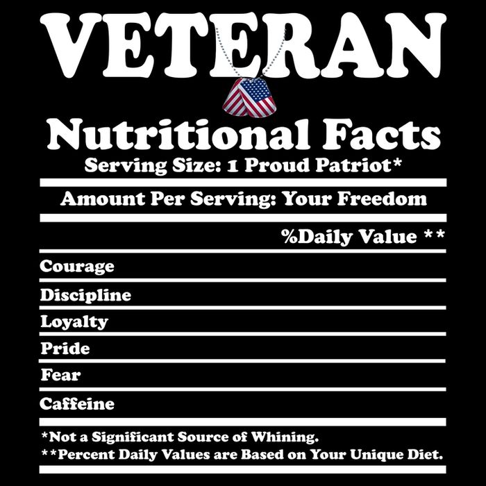 Veteran Nutritional Facts Proud Patriot Flatbill Hat