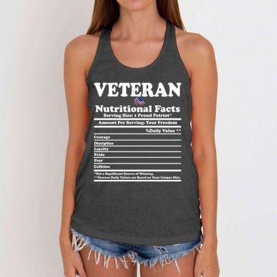 Veteran Nutritional Facts Proud Patriot Women's Knotted Racerback Tank