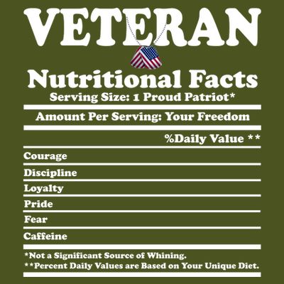 Veteran Nutritional Facts Proud Patriot T-Shirt