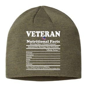 Veteran Nutritional Facts Proud Patriot Sustainable Beanie