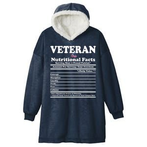 Veteran Nutritional Facts Proud Patriot Hooded Wearable Blanket