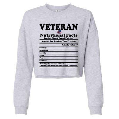 Veteran Nutritional Facts Proud Patriot Cropped Pullover Crew