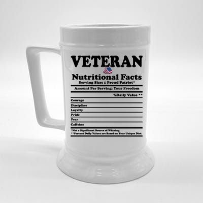 Veteran Nutritional Facts Proud Patriot Beer Stein