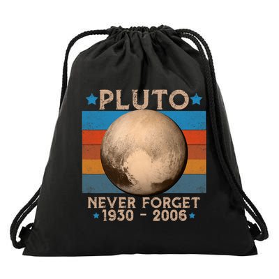 Vintage Never Forget Pluto Nerdy Astronomy Space Science Trendy Design Drawstring Bag