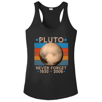 Vintage Never Forget Pluto Nerdy Astronomy Space Science Trendy Design Ladies PosiCharge Competitor Racerback Tank