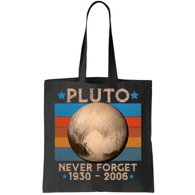 Vintage Never Forget Pluto Nerdy Astronomy Space Science Trendy Design Tote Bag