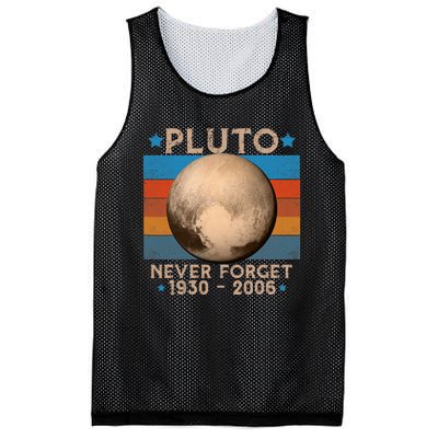 Vintage Never Forget Pluto Nerdy Astronomy Space Science Trendy Design Mesh Reversible Basketball Jersey Tank