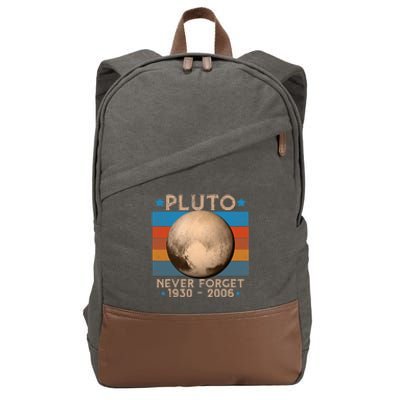 Vintage Never Forget Pluto Nerdy Astronomy Space Science Trendy Design Cotton Canvas Backpack