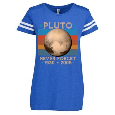 Vintage Never Forget Pluto Nerdy Astronomy Space Science Trendy Design Enza Ladies Jersey Football T-Shirt