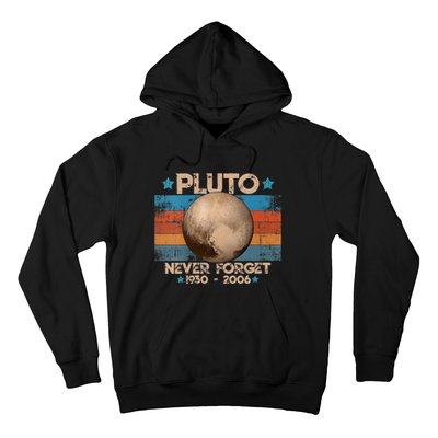 Vintage Never Forget Pluto Nerdy Astronomy Space Science Gift Hoodie