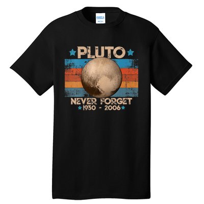 Vintage Never Forget Pluto Nerdy Astronomy Space Science Gift Tall T-Shirt