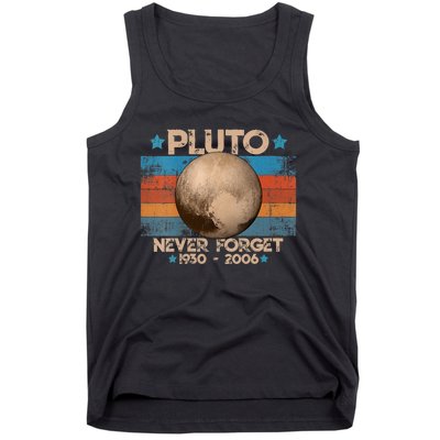 Vintage Never Forget Pluto Nerdy Astronomy Space Science Gift Tank Top