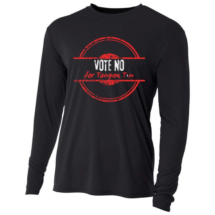 Vote No For Tampon Tim Walz Vice President Kommiebla Satire Cooling Performance Long Sleeve Crew