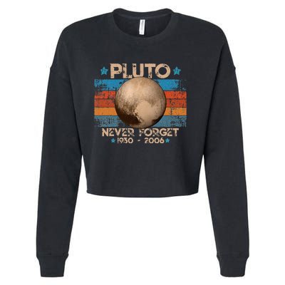 Vintage Never Forget Pluto Funny Cropped Pullover Crew