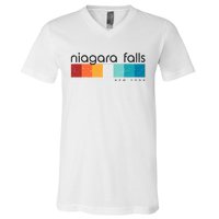 Vintage Niagara Falls New York Retro Design V-Neck T-Shirt