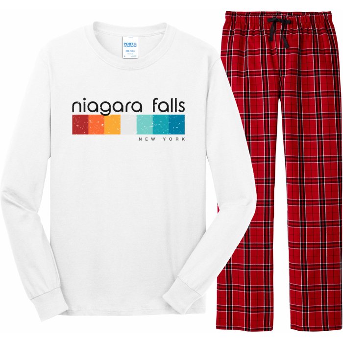 Vintage Niagara Falls New York Retro Design Long Sleeve Pajama Set