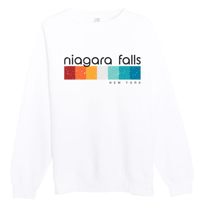 Vintage Niagara Falls New York Retro Design Premium Crewneck Sweatshirt