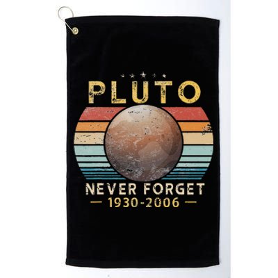 Vintage Never Forget Pluto Funny Space Science Lover Platinum Collection Golf Towel