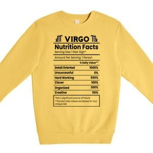 Virgo Nutrition Facts Horoscope Premium Crewneck Sweatshirt