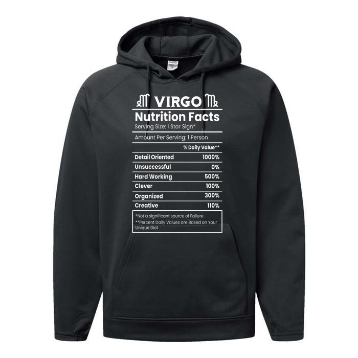 Virgo Nutrition Facts Horoscope Performance Fleece Hoodie