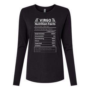 Virgo Nutrition Facts Horoscope Womens Cotton Relaxed Long Sleeve T-Shirt