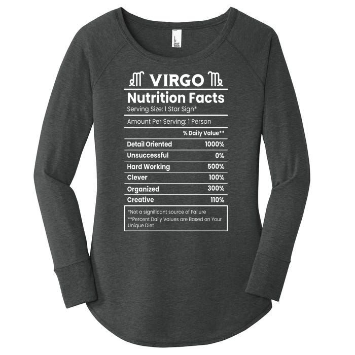 Virgo Nutrition Facts Horoscope Women's Perfect Tri Tunic Long Sleeve Shirt