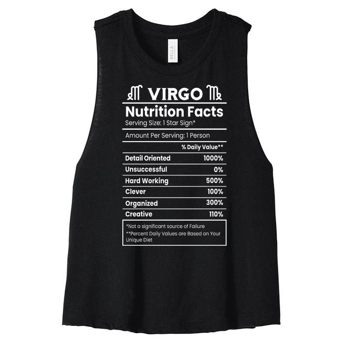 Virgo Nutrition Facts Horoscope Women's Racerback Cropped Tank