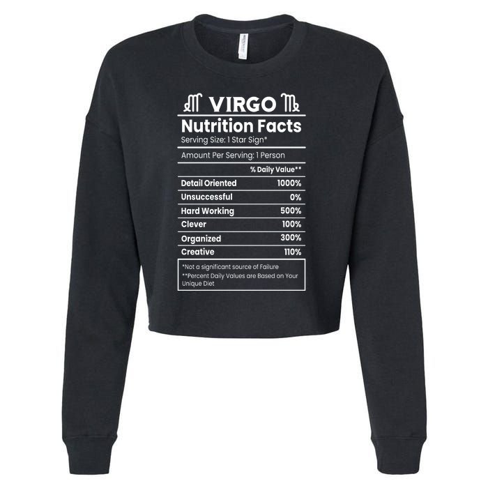 Virgo Nutrition Facts Horoscope Cropped Pullover Crew