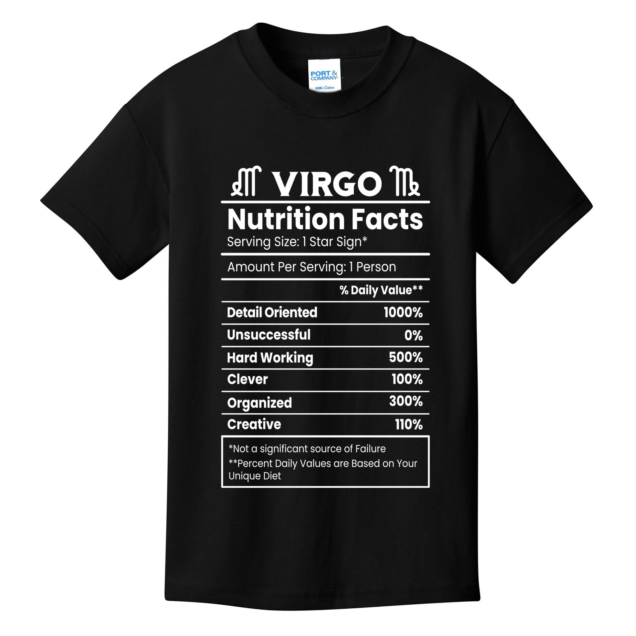 Virgo Nutrition Facts Horoscope Kids T-Shirt