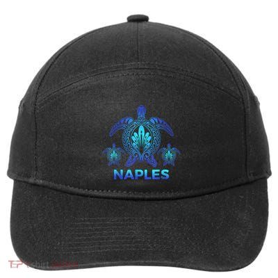 Vintage Naples Florida FL Ocean Blue Sea Turtle Souvenirs 7-Panel Snapback Hat