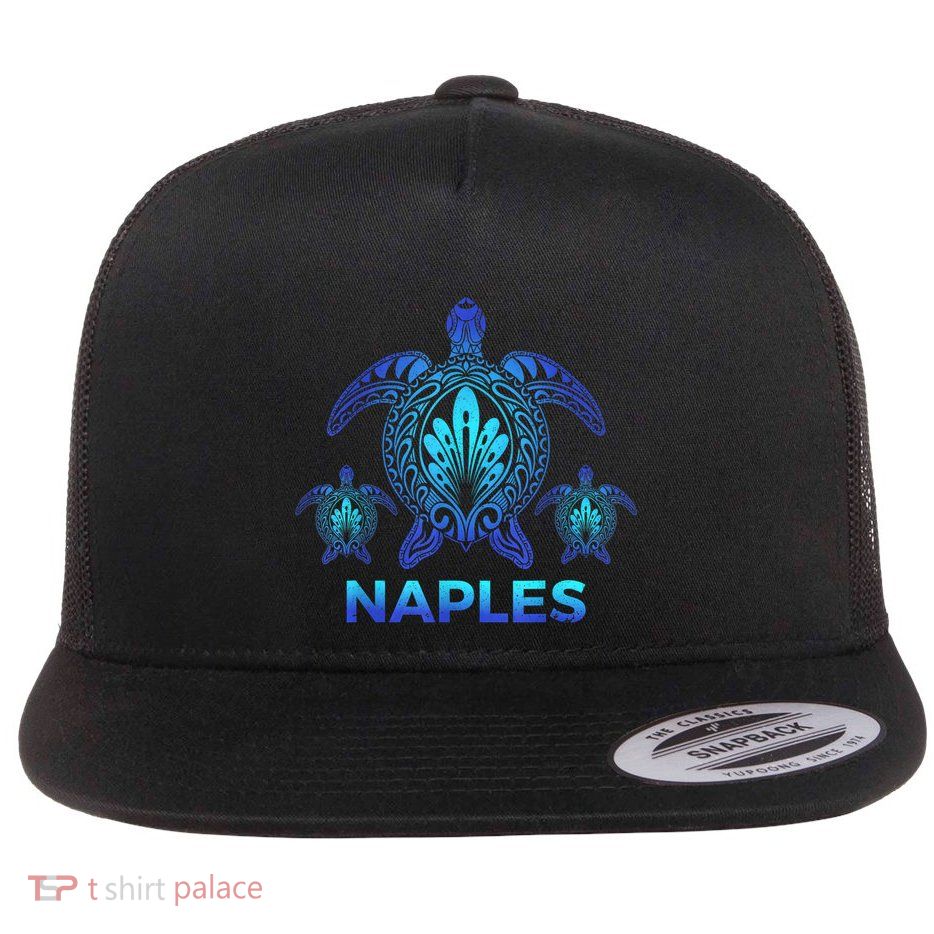 Vintage Naples Florida FL Ocean Blue Sea Turtle Souvenirs Flatbill Hat