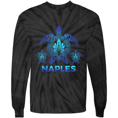 Vintage Naples Florida FL Ocean Blue Sea Turtle Souvenirs Tie-Dye Long Sleeve Shirt