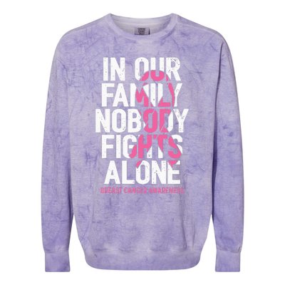 vintage nobody fights alone breast cancer awareness Colorblast Crewneck Sweatshirt