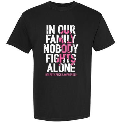 vintage nobody fights alone breast cancer awareness Garment-Dyed Heavyweight T-Shirt