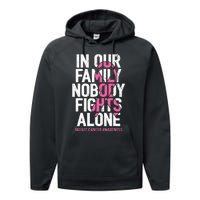 vintage nobody fights alone breast cancer awareness Performance Fleece Hoodie