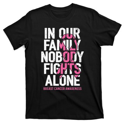 vintage nobody fights alone breast cancer awareness T-Shirt