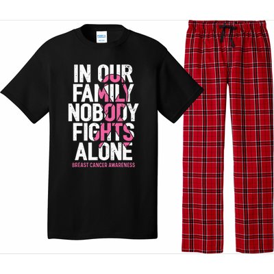 vintage nobody fights alone breast cancer awareness Pajama Set