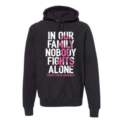 vintage nobody fights alone breast cancer awareness Premium Hoodie