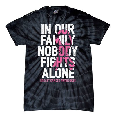 vintage nobody fights alone breast cancer awareness Tie-Dye T-Shirt