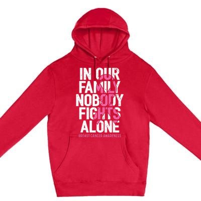 vintage nobody fights alone breast cancer awareness Premium Pullover Hoodie