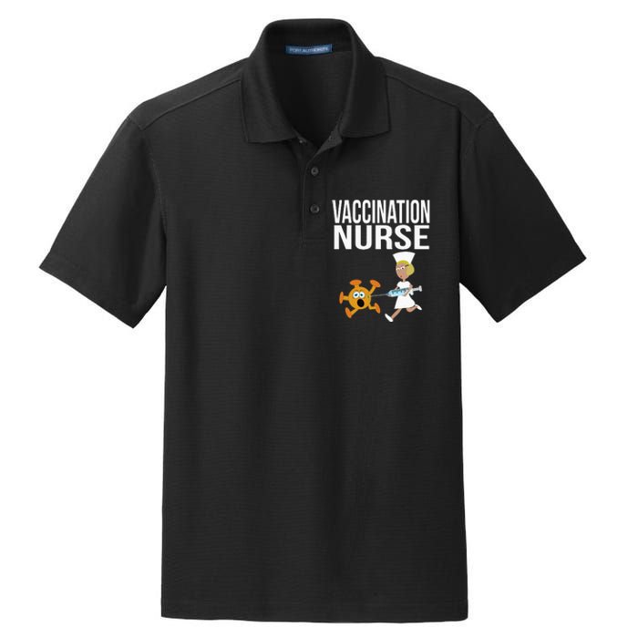 Vaccination Nurse Funny Vaccinated Virus Vaccinator Gift Dry Zone Grid Polo