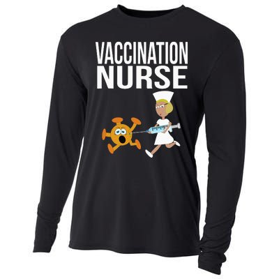 Vaccination Nurse Funny Vaccinated Virus Vaccinator Gift Cooling Performance Long Sleeve Crew