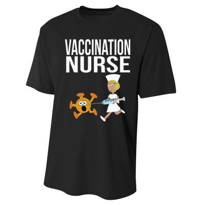 Vaccination Nurse Funny Vaccinated Virus Vaccinator Gift Performance Sprint T-Shirt