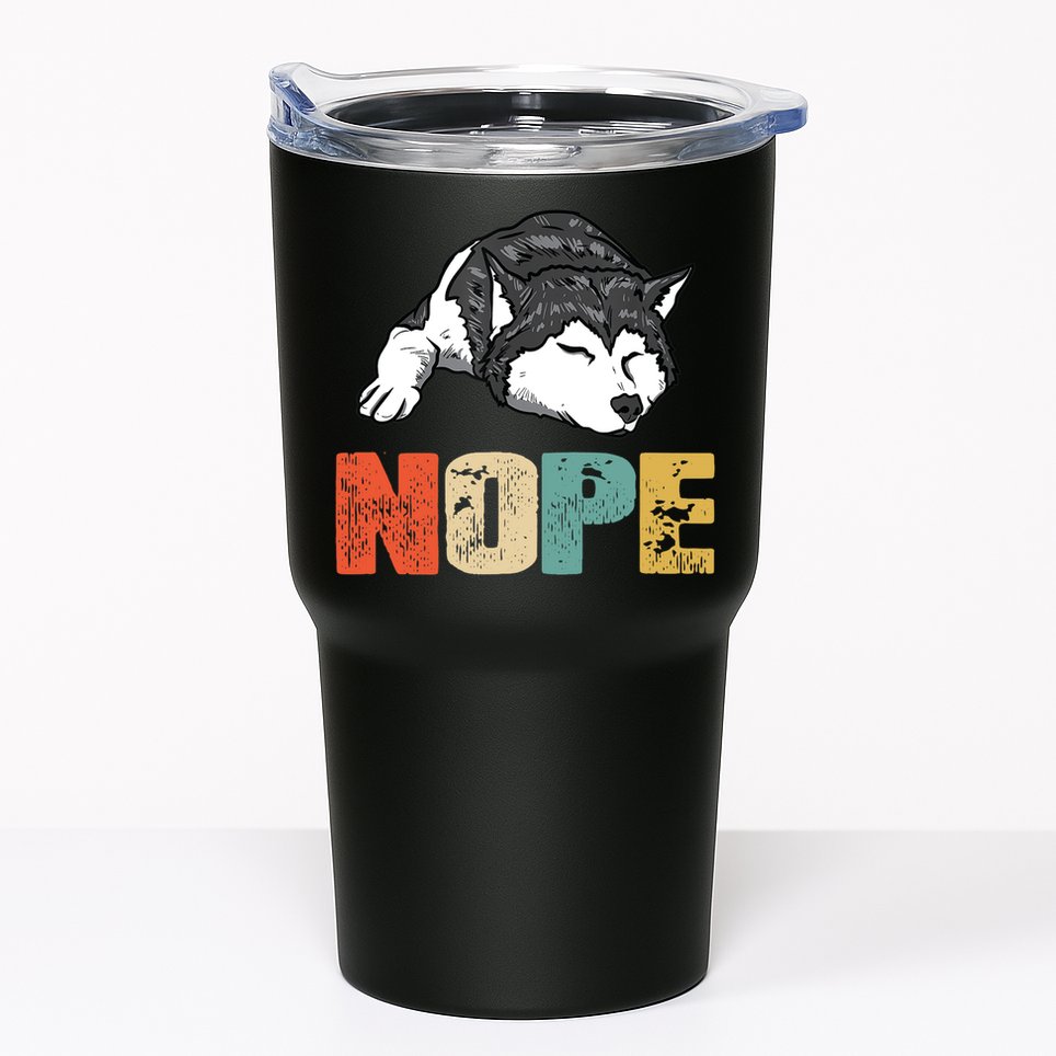 Vintage Nope Funny Siberian Husky Dog Lover TShirt Tumbler