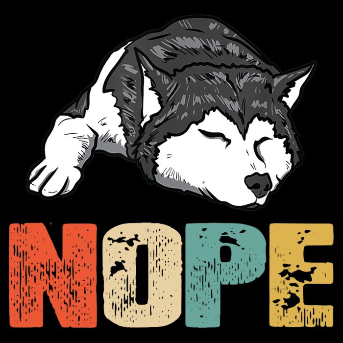 Vintage Nope Funny Siberian Husky Dog Lover TShirt Womens T-Shirt